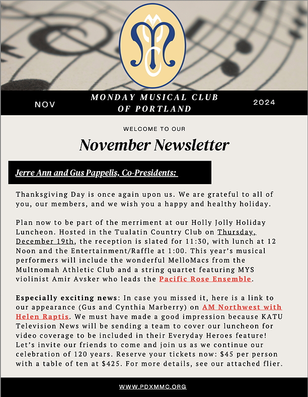 November 2024 MMC Newsletter